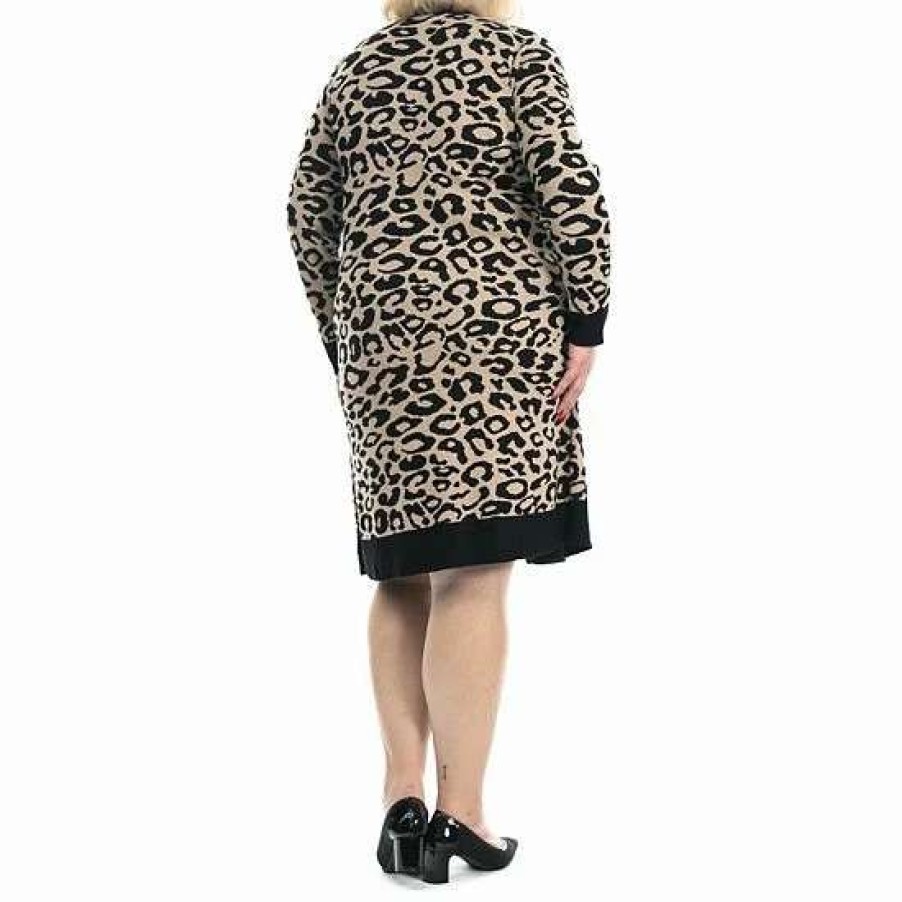 Womens * | Plus Size Nina Leonard Jewelneck Sweater Dress