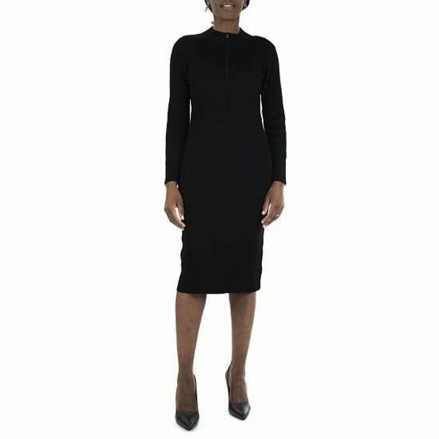 Womens * | Women'S Nina Leonard Mockneck Sheath Sweater Dress