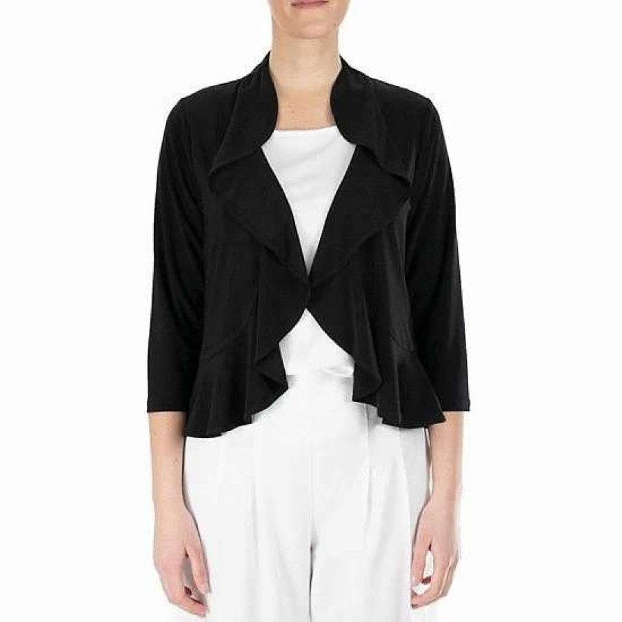 Womens * | Women'S Nina Leonard Draped Sheer Back Bolero