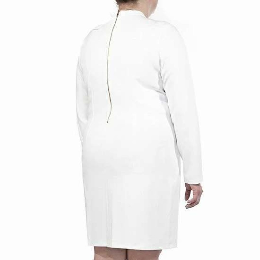 Womens * | Plus Size Nina Leonard Tie-Neck Sheath Dress