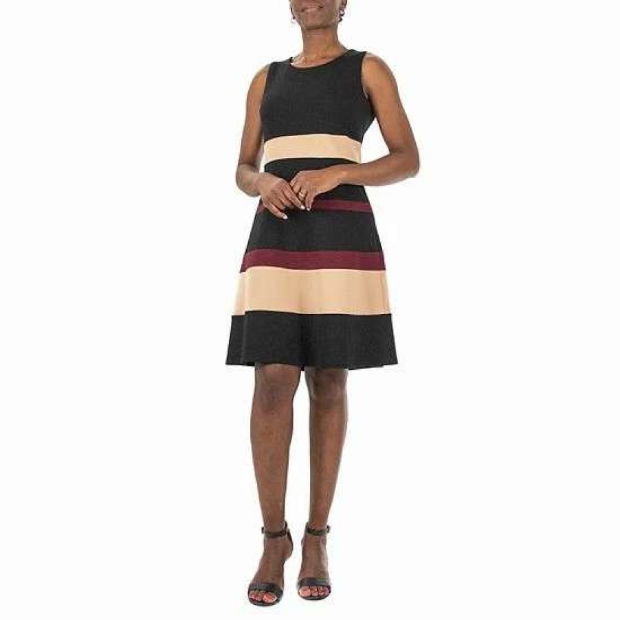 Womens * | Women'S Nina Leonard Colorblock Sheath Dress