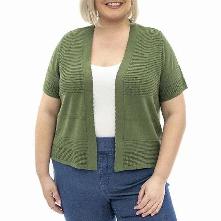 Womens * | Plus Size Nina Leonard Short Sleeve Bolero