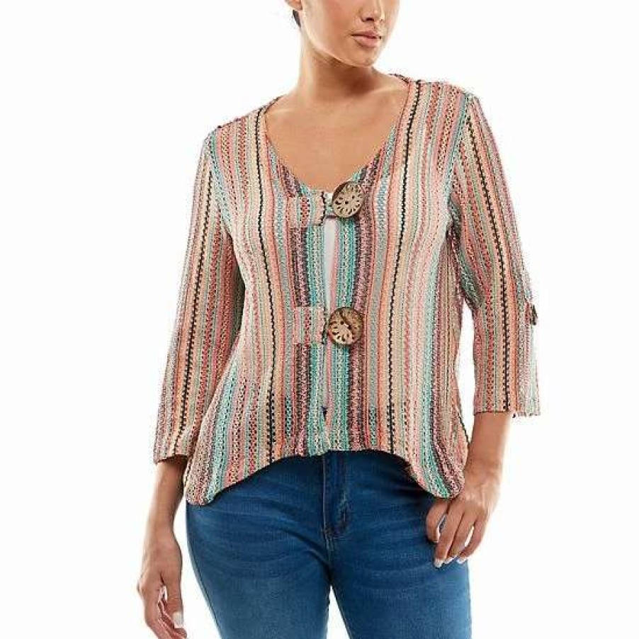 Womens * | Women'S Nina Leonard Button-Front Bolero