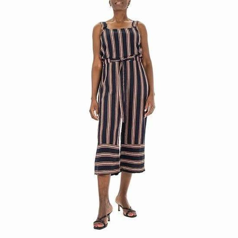 Womens * | Women'S Nina Leonard Print Wide-Leg Crop Jumpsuit