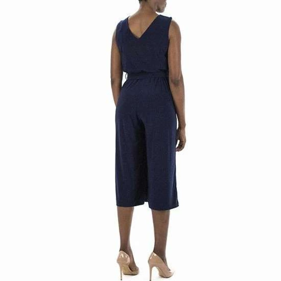 Womens * | Women'S Nina Leonard Culotte Jumpsuit Dark Olive